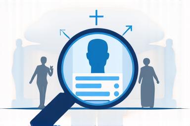 Illustration of a magnifying glass over a resume.